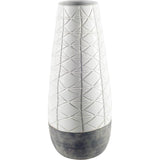 Harrier II Large Gray Ceramic Dark Base White Vase