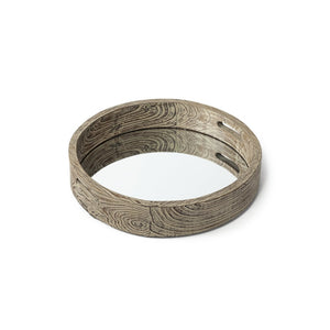 Mercana Whittier Versatile Reclaimed Wood Tray - Rustic Decor & Functional Serving Solution for Your Home Brown Wood | Mirror | 20W 37168