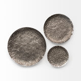 Mercana Lanx Set of 3 Decorative Black/Grey Metal Plates 44251