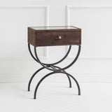 Mercana Strattanville 12L x 19W x 26H Rectangular Wooden Rustic Top Black Iron Frame Accent Table  50218