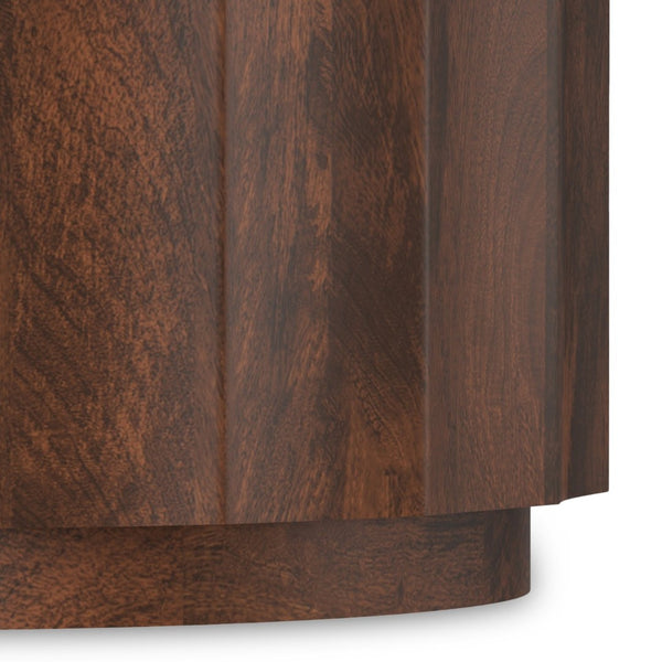 English Elm Trenton Round Mango Wood Coffee Table Handcrafted Drum Silhouette for Living Rooms B136P429101