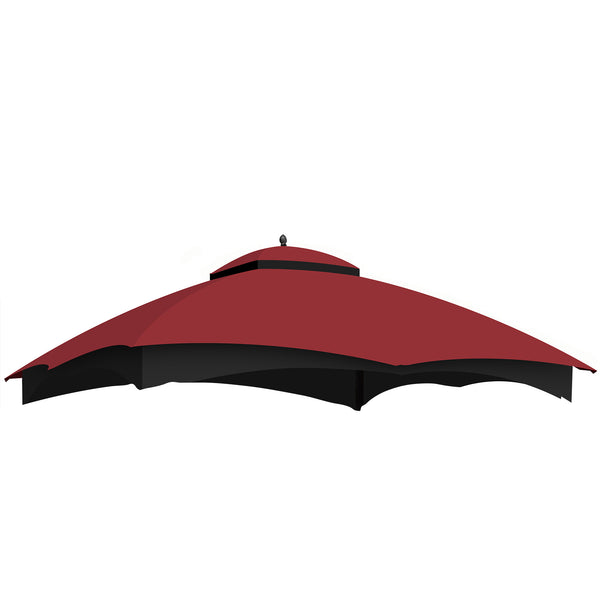 English Elm Replacement Canopy Top Heavy Duty 10x12 Gazebo Roof with Vent, UV Water-Repellent Fabric, Mosquito Netting Burgundy W419P208847