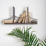 Mercana Fran 7.1 x 22.0 x 12.0 Matte Black Metal Golden Gate Bridge Wall Furniture 50328