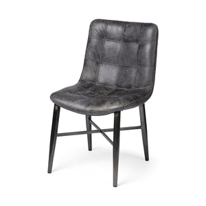 Mercana Horsdal Mid-Century Modern Dining Chair with Sleek Leather Seat and Sturdy Metal Frame for Style 50409