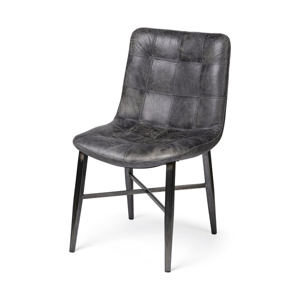 Mercana Horsdal Mid-Century Modern Dining Chair with Sleek Leather Seat and Sturdy Metal Frame for Style 50409