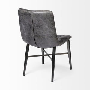 Mercana Horsdal Mid-Century Modern Dining Chair with Sleek Leather Seat and Sturdy Metal Frame for Style 50409