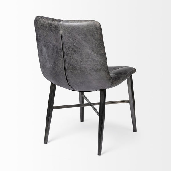 Mercana Horsdal Mid-Century Modern Dining Chair with Sleek Leather Seat and Sturdy Metal Frame for Style 50409