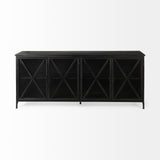 Mercana Poppy I 79x16 Black Metal With  Glass Door Sideboard 50524