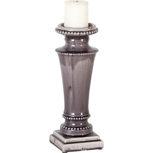 Mercana Kusma Small Gray Gloss Ceramic Table Candle Holder  53169