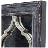 Mercana Umminal 8.0L x 5.0W x 24.5H Antiqued Silver Wood Frame W/Glass and Metal Wall Candle Holder 53203