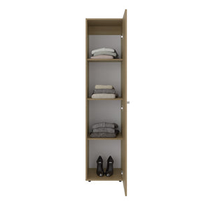 English Elm Home Freestanding Tall Mirrored Cabinet with Four Interior Shelves for Bedroom Bath B200P465732