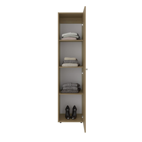 English Elm Home Freestanding Tall Mirrored Cabinet with Four Interior Shelves for Bedroom Bath B200P465732