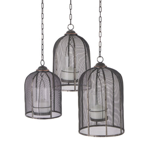 Mercana Jutland Set of Three Black Metal Bird Cage Candle Holder Lanterns  53275