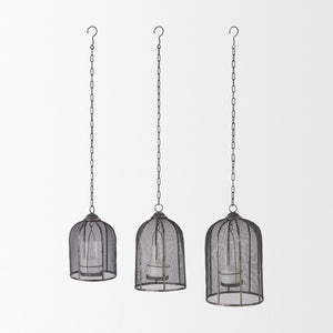 Mercana Jutland Elegant Lantern Trio with Bird-Cage Design for Ambient Lighting in Any Home Decor Style 53275