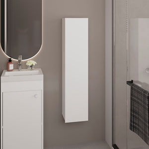 English Elm Tall Slim Wall Mounted Bathroom Organizer with Four Open Shelves Engineered Wood B200P440885
