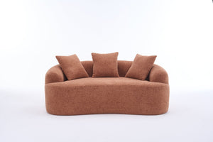 English Elm Ly-025s Chenille Curved Loveseat Compact Sofa with Spring Support for Small Spaces W2231P495049