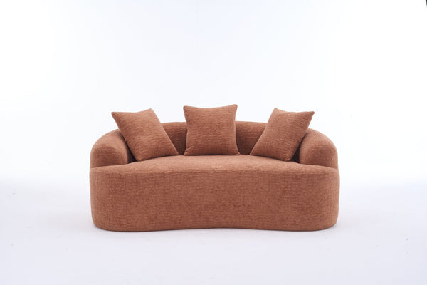 English Elm Ly-025s Chenille Curved Loveseat Compact Sofa with Spring Support for Small Spaces W2231P495049