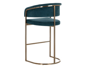 Sunpan Marris Barstool: Modern Elegance Meets Timeless Design in Luxurious Faux Leather and Steel Finish Gold / Danny Teal
