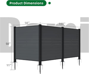 English Elm Outdoor Metal Privacy Screen Set Three Panel Lattice Fence for Patio Garden Yard W1859P399512