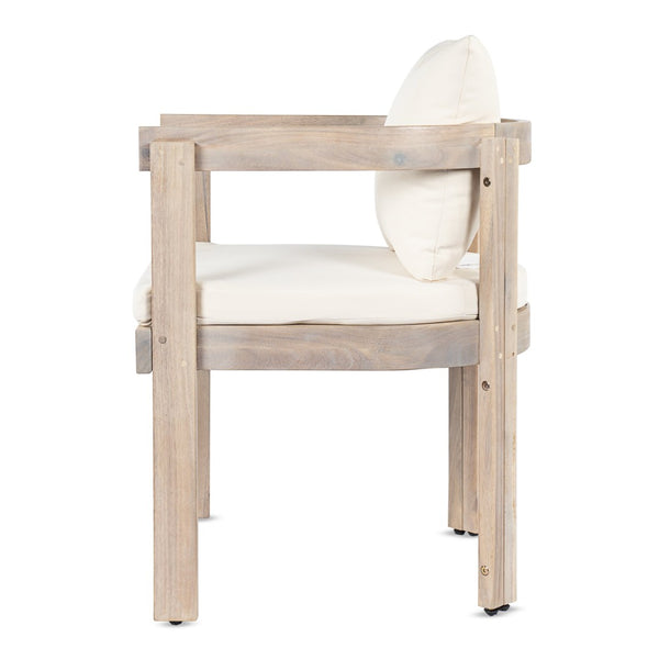 English Elm 7 Piece Solid Acacia Hardwood Extendable Outdoor Dining Set with Cream Cushioned Chairs Light White,Teak 60322.00_N762P380633K6