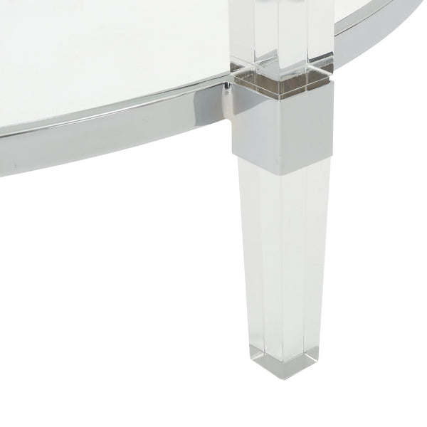 English Elm Christopher Knight Home® - ROUND Glass Tempered Coffee Table with Clear Iron & Acrylic Frame, 36" Round Minimalist Modern Style 61530.00