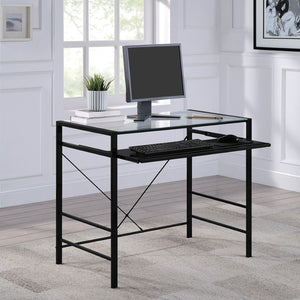 OSP Home Furnishings Zephyr Computer Desk Clear/Black