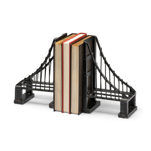 Mercana Suspension Set of 2 19L x 4W Brown Wrought Iron Suspension Bridge Bookends 57157