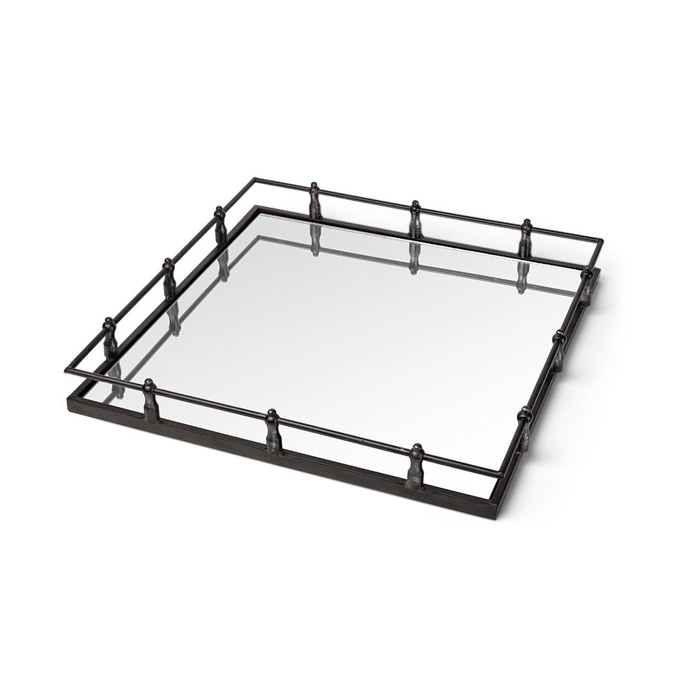 Mercana Christa Square Tray - Luxe 22x22 Tabletop Decor for Glamorous Interiors, Perfect for Organizing & Displaying 57238