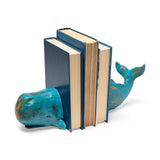 Langdon Set of 2 10L x 5W Blue Polyresin Whale Bookends