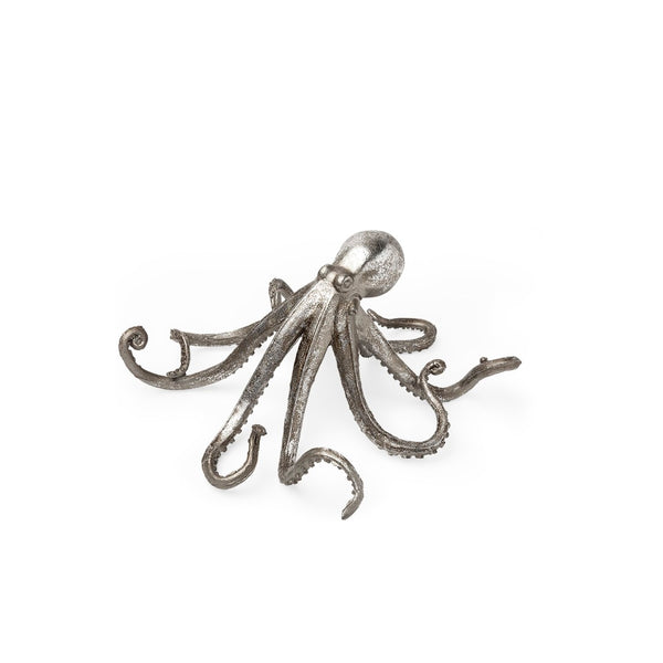 Mercana Strafford Coastal Decorative Octopus in Aged Silver-Pewter | Stylish Accent for Any Room Decor Silver Resin | 5H 57387