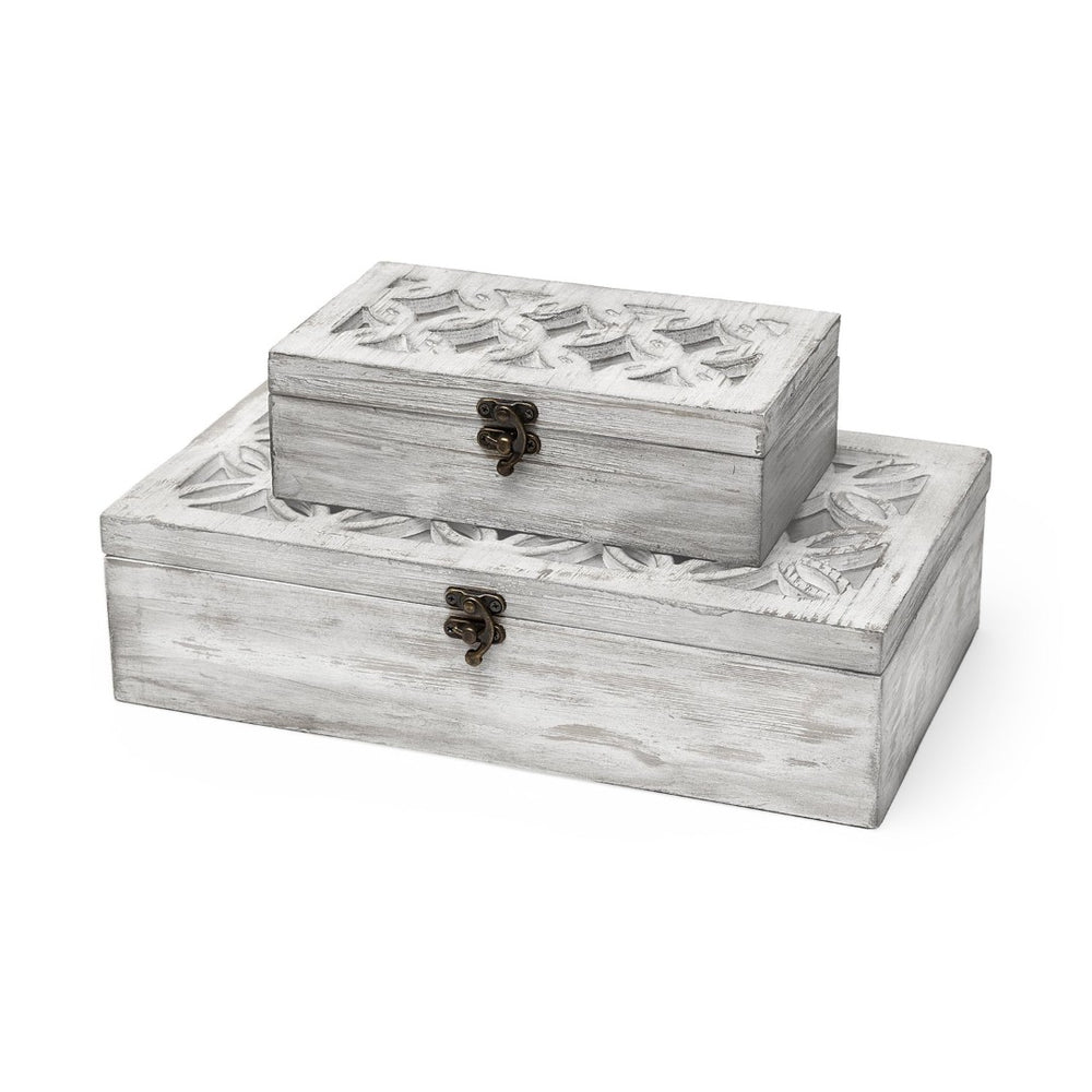 Mercana Floribundus Handcrafted Decorative Boxes with Mirror Inlay for Elegant Storage and Display Solutions 57544