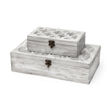 Floribundus (Set of 2) Off-White Decorative Boxes