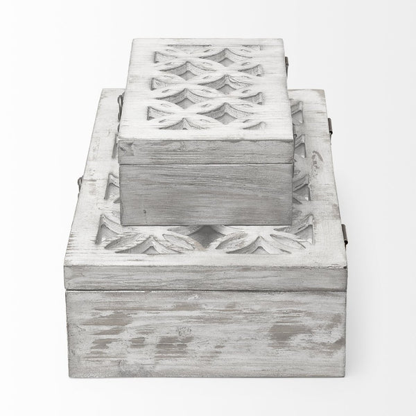 Mercana Floribundus Handcrafted Decorative Boxes with Mirror Inlay for Elegant Storage and Display Solutions 57544