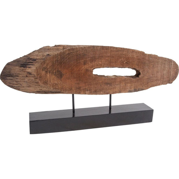 Mercana Yeadon Handcrafted Solid Wood Oval Sculpture – Unique Décor for Rustic & Modern Interiors 57654