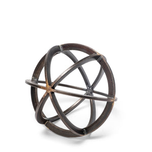 Mercana Galenna Decorative Orb - Small Antiqued Bronze Accent for Modern, Industrial, and Boho Decor Styles Black Metal | 8H 57673