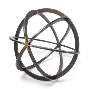 Mercana Galenna Decorative Orb - Small Antiqued Bronze Accent for Modern, Industrial, and Boho Decor Styles Black Metal | 10H 57675