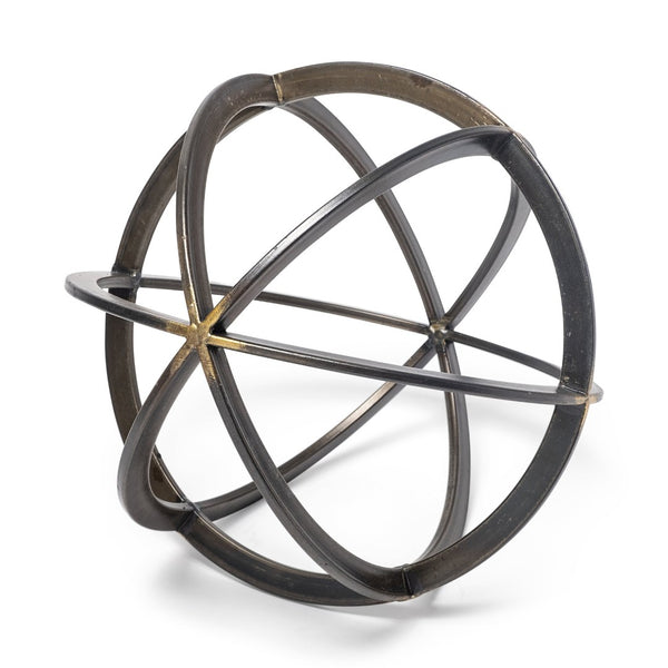 Mercana Galenna Decorative Orb - Small Antiqued Bronze Accent for Modern, Industrial, and Boho Decor Styles Black Metal | 10H 57675
