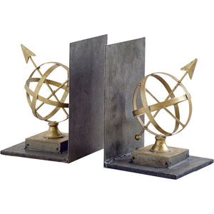 Mercana Virdal (Set of 2) 13L x 6W Gold Metal Sphere Sculpture Bookends 57708