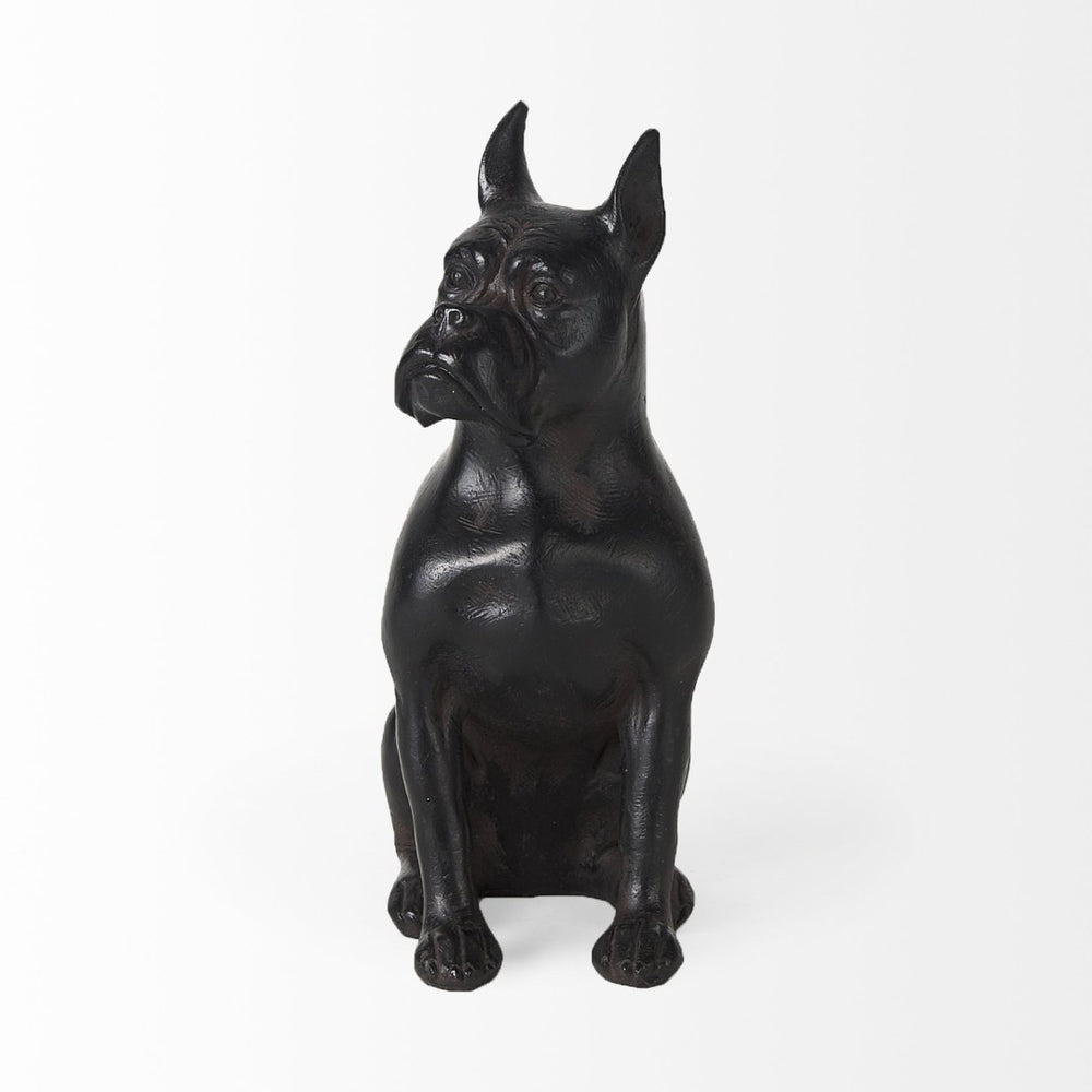 Mercana Rocky Modern Boxer Dog Sculpture – Sleek Resin Accent for Home Decor, Perfect for Any Style Black Resin | 9H 57797