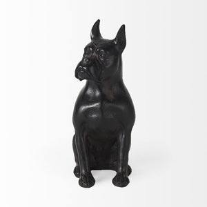 Mercana Rocky Modern Boxer Dog Sculpture – Sleek Resin Accent for Home Decor, Perfect for Any Style Black Resin | 9H 57797