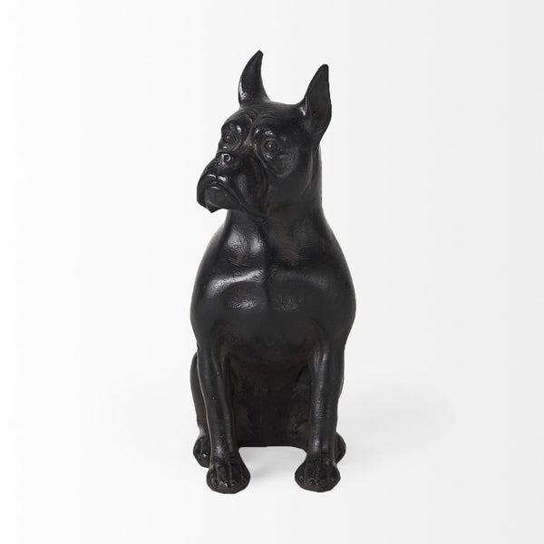 Mercana Rocky Modern Boxer Dog Sculpture – Sleek Resin Accent for Home Decor, Perfect for Any Style Black Resin | 9H 57797