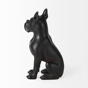 Mercana Rocky Modern Boxer Dog Sculpture – Sleek Resin Accent for Home Decor, Perfect for Any Style Black Resin | 9H 57797