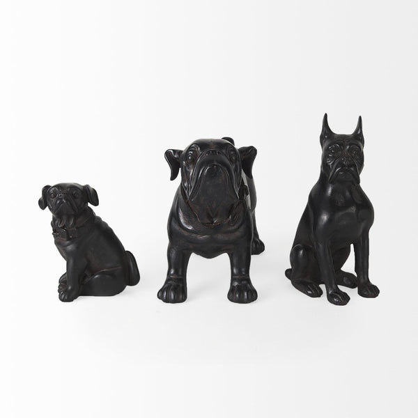 Mercana Rocky Modern Boxer Dog Sculpture – Sleek Resin Accent for Home Decor, Perfect for Any Style Black Resin | 8H 57799
