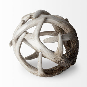 Mercana Ramus Decorative Antler-Inspired Resin Orb Ball - Sculptural Accent for Rustic and Modern Décor Brown Resin | 5H 57800