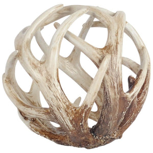 Mercana Ramus Decorative Antler-Inspired Resin Orb Ball - Sculptural Accent for Rustic and Modern Décor Brown Resin | 7H 57801