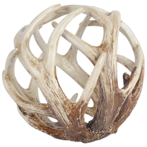 Mercana Ramus Decorative Antler-Inspired Resin Orb Ball - Sculptural Accent for Rustic and Modern Décor Brown Resin | 7H 57801