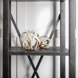 Mercana Ramus Decorative Antler-Inspired Resin Orb Ball - Sculptural Accent for Rustic and Modern Décor Brown Resin | 7H 57801