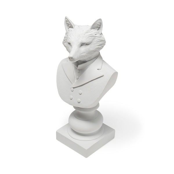 Mercana Murray Stylish White Resin Fox Bust - Charming Woodland Accent for Modern Home Décor Display White Resin | 13H 57900
