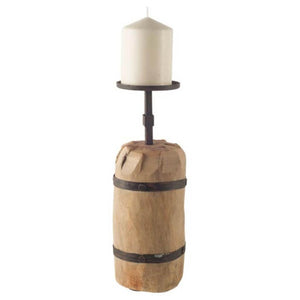 Mercana Edgeland Elegant Candle Holder - Modern Farmhouse Style with Solid Wood and Metal Accents for Decor 57940