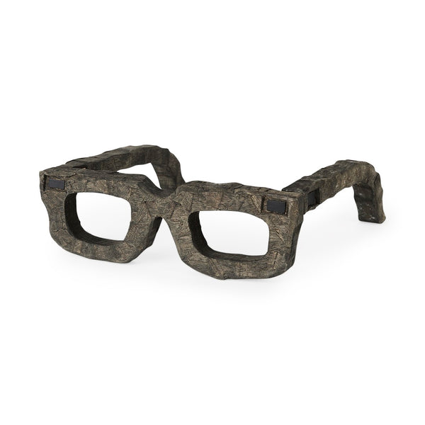 Mercana Elliot Decorative Wooden Eyeglasses Sculpture - Rustic Accent for Modern and Eclectic Spaces 57958